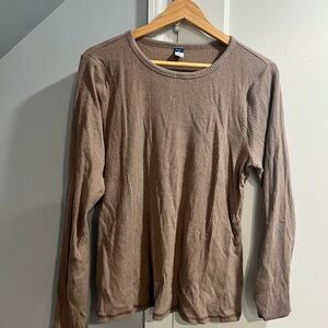 Old Navy Taupe Ribbed Plush Tee